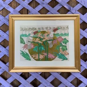 Vintage 90s ‘Tropical Latitudes’ Metallic Art Print